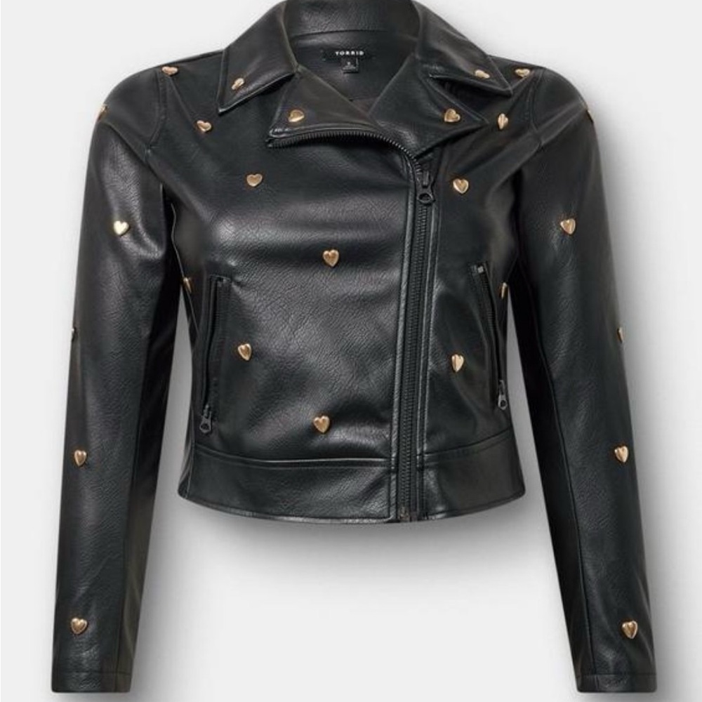 ✨ Torrid Studded Heart Moto Jacket ✨ NWT Torrid size 3 - Picture 7 of 7